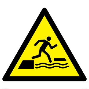 W068 Warning: Falling into water when stepping on or off a floating surface
